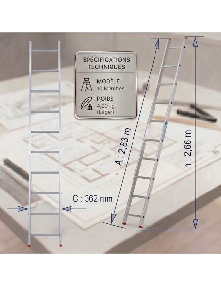XTRA Echelle en aluminium simple