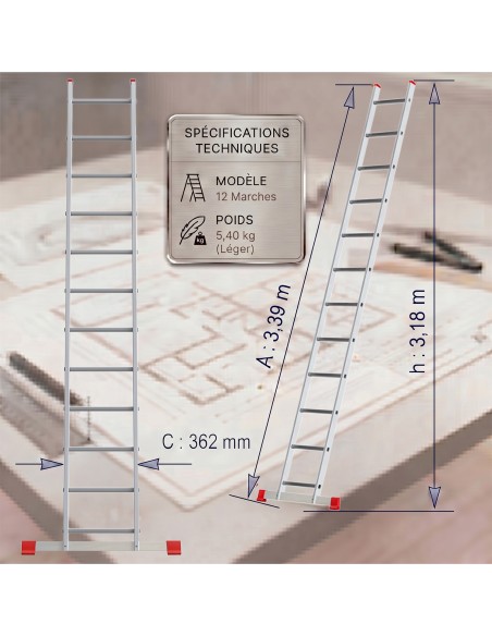 XTRA Echelle en aluminium simple