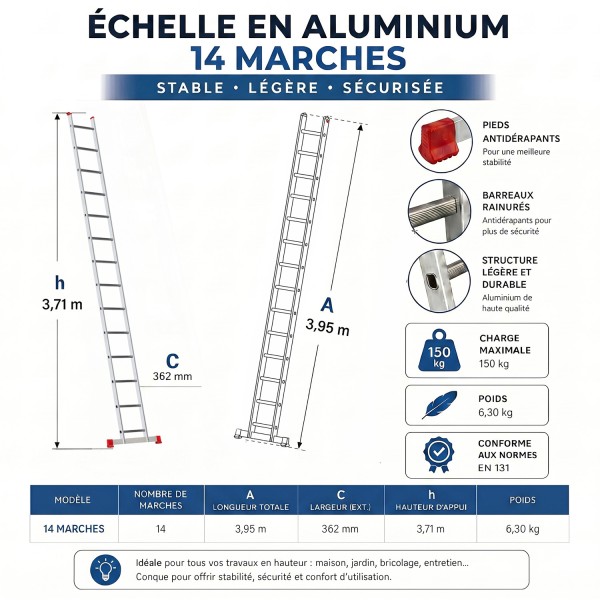 XTRA Echelle en aluminium simple