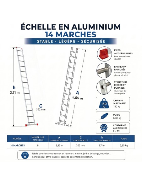 XTRA Echelle en aluminium simple