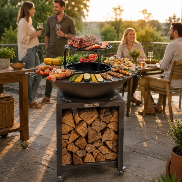 FIESTA Brasero haut de qualité barbecue plancha en acier épais