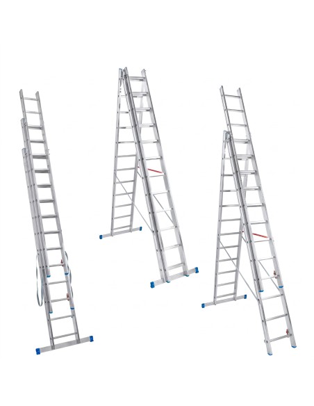 PETRA Echelle professionnelle transformable en aluminium 3 plans