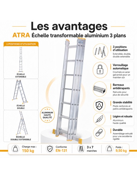 ATRA Echelle en aluminium 3x7