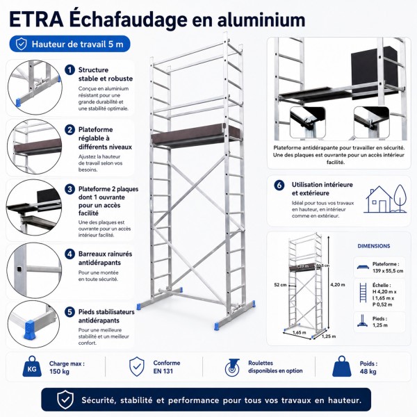 ETRA Echafaudage en aluminium