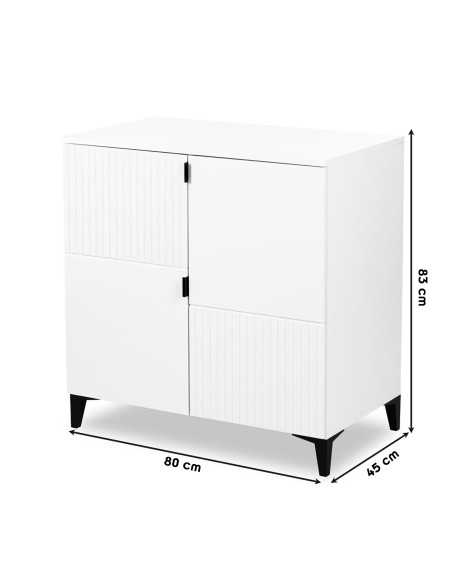 MIA Commode bébé en bois avec étagères 2 portes
