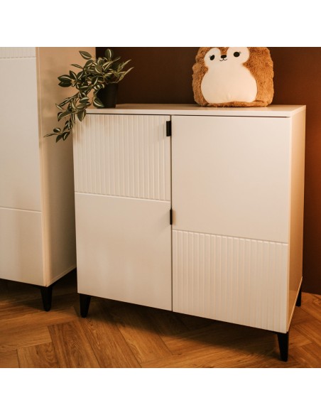 MIA Commode bébé en bois avec étagères 2 portes