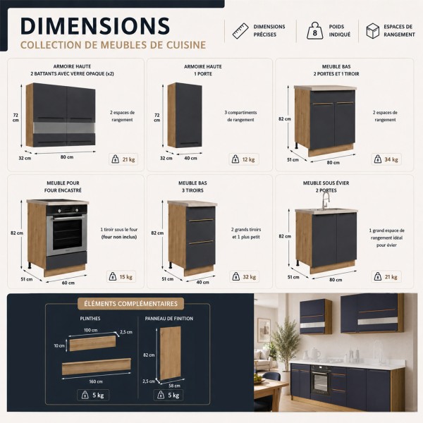 GLAM Ensemble meubles de cuisine