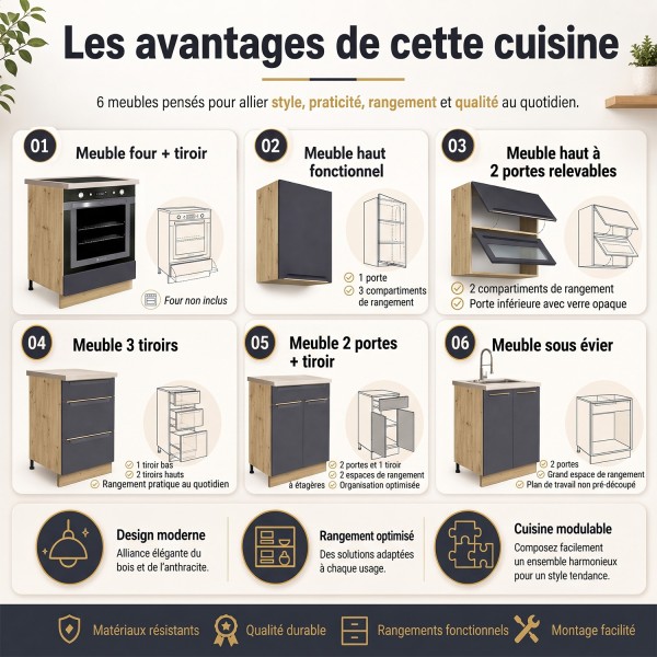 GLAM Ensemble meubles de cuisine