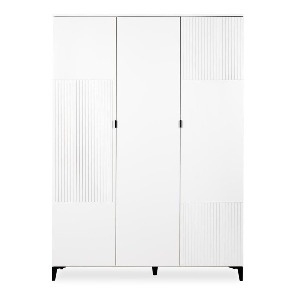 MIA Armoire penderie 3 portes avec étagères pour chambre enfant