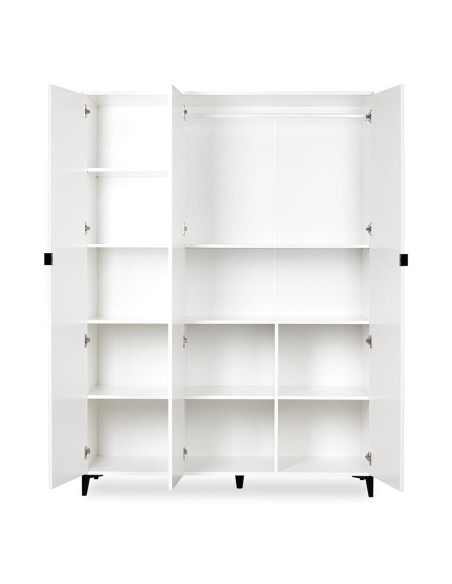 MIA Armoire penderie 3 portes avec étagères pour chambre enfant
