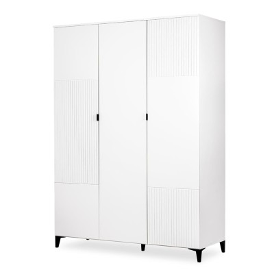 MIA Armoire penderie 3 portes avec étagères pour chambre enfant