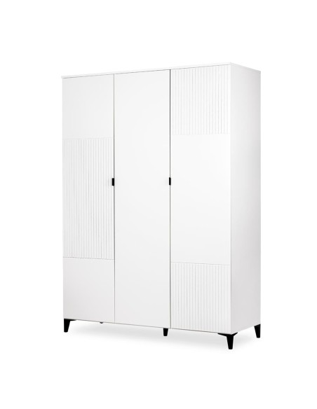 MIA Armoire penderie 3 portes avec étagères pour chambre enfant