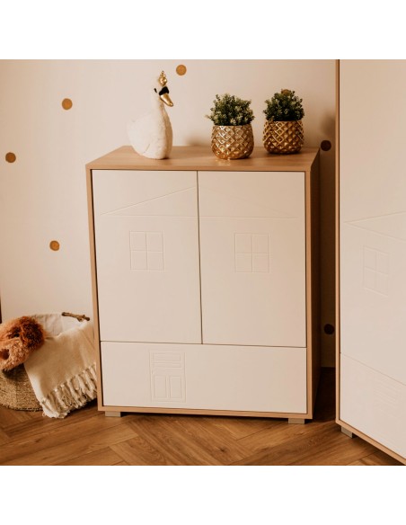 IDA Commode bébé en bois 2 portes 1 tiroir