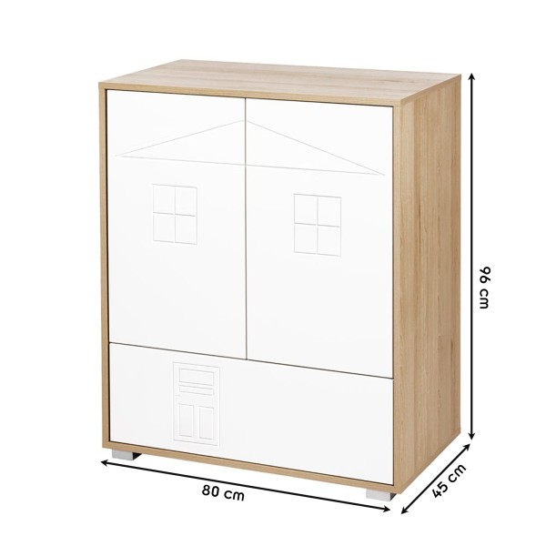 IDA Commode bébé en bois 2 portes 1 tiroir
