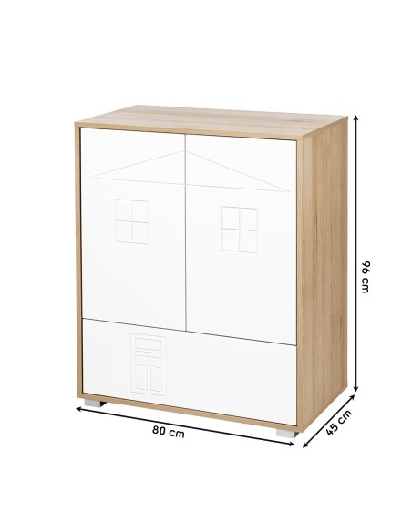 IDA Commode bébé en bois 2 portes 1 tiroir