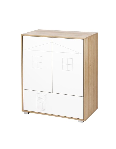 IDA Commode bébé en bois 2 portes 1 tiroir