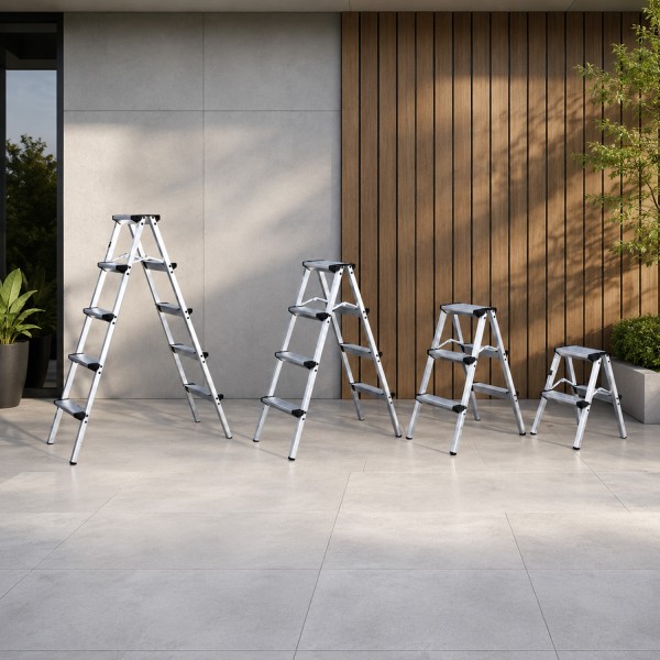 STEP Marchepied double pliable en aluminium – 2 à 5 marches