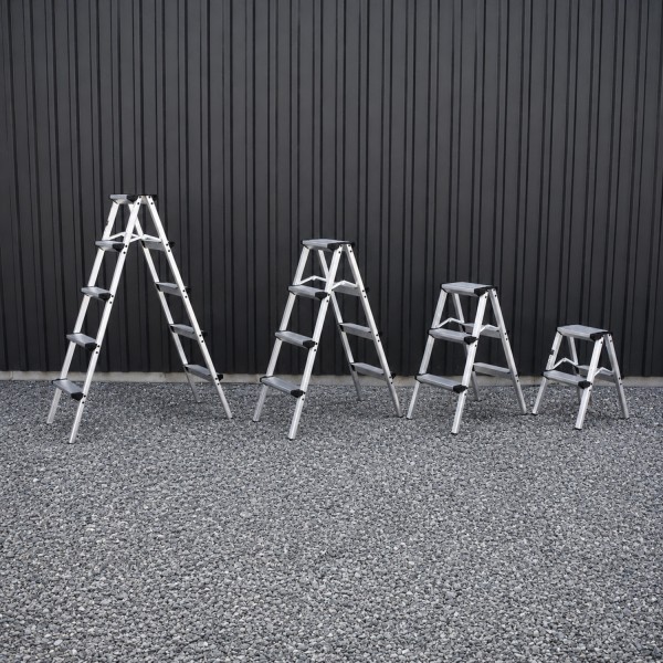 STEP Marchepied double pliable en aluminium – 2 à 5 marches