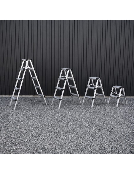 STEP Marchepied double pliable en aluminium – 2 à 5 marches