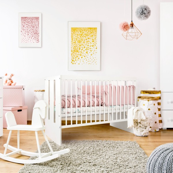 PAOLA Lit bébé évolutif avec barreaux