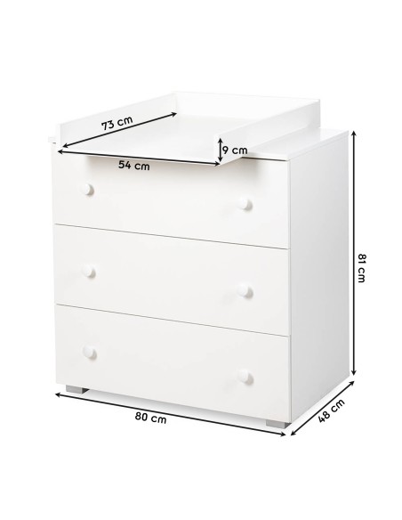 PAOLA Commode bébé 3 tiroirs