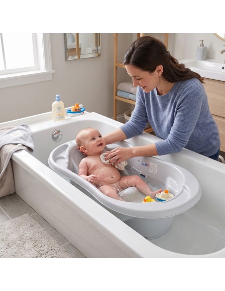 Baignoire bébé avec réducteur et thermomètre intégré
