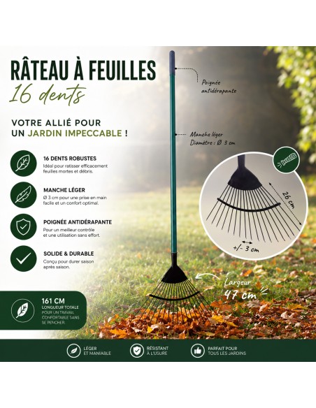 Outils de jardinage râteau ou râteau à feuilles en lot ou à l'unité