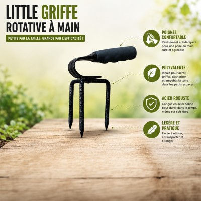 LITTLE Outils de jardinage à main - Griffe rotative 2