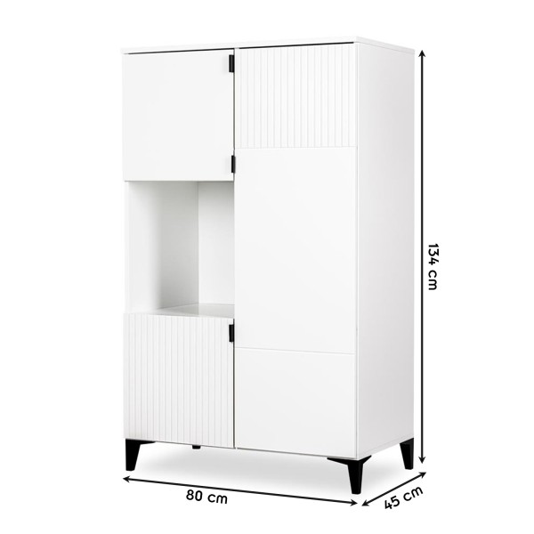 MIA Armoire 3 portes avec étagères et 1 niche