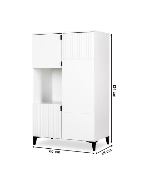 MIA Armoire 3 portes avec étagères et 1 niche