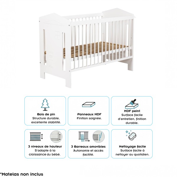 IDA Lit bébé évolutif à barreaux