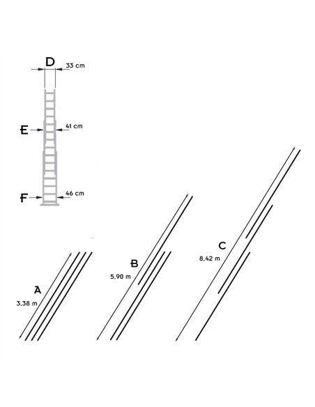UP Échelle en aluminium transformable coulissante 3 plans