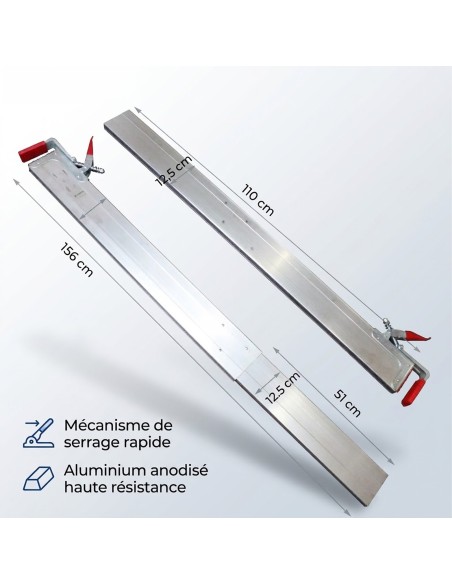 Barre d’arrimage télescopique aluminium utilitaire & remorque