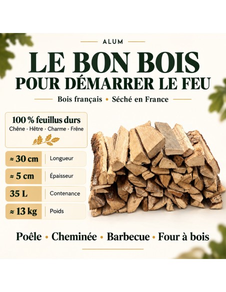 Bûchette allume-feu bois d'allumage pour barbecue, cheminée, poêle