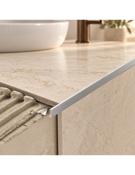 Profilé de finition d'angle pour carrelage  aluminium anode 12,5 mm longueur 2,5 m