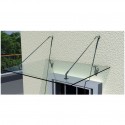 Auvent de porte 120X90 cm terrasse Marquise verre sécurité transparent