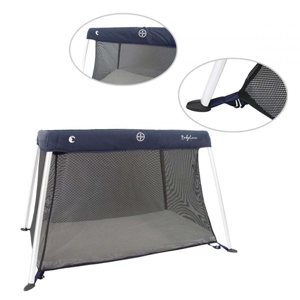 SNOOZE Lit parapluie et parc de voyage 2en1 matelas 0 /à 3 ans Noir