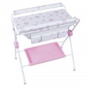 Baignoire table à langer étoiles roses