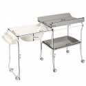 Baignoire rigide amovible table à langer grise motif pois