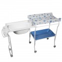 Baignoire rigide amovible table à langer Bleu motif étoiles