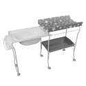 Baignoire rigide amovible table à langer grise motif étoiles