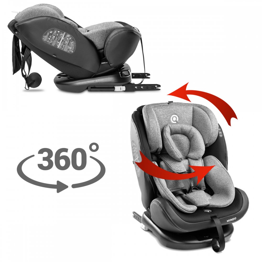 MUNDO Siège-auto pivotant 360° ISOFIX évolutif Groupe 0+/1/2/3 Noir - Siège  auto et réhausseur - Puériculture - Enfants, jouets et jeux