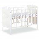 MARSELL Lit bébé à barreaux blanc avec motifs hiboux 120X60 cm