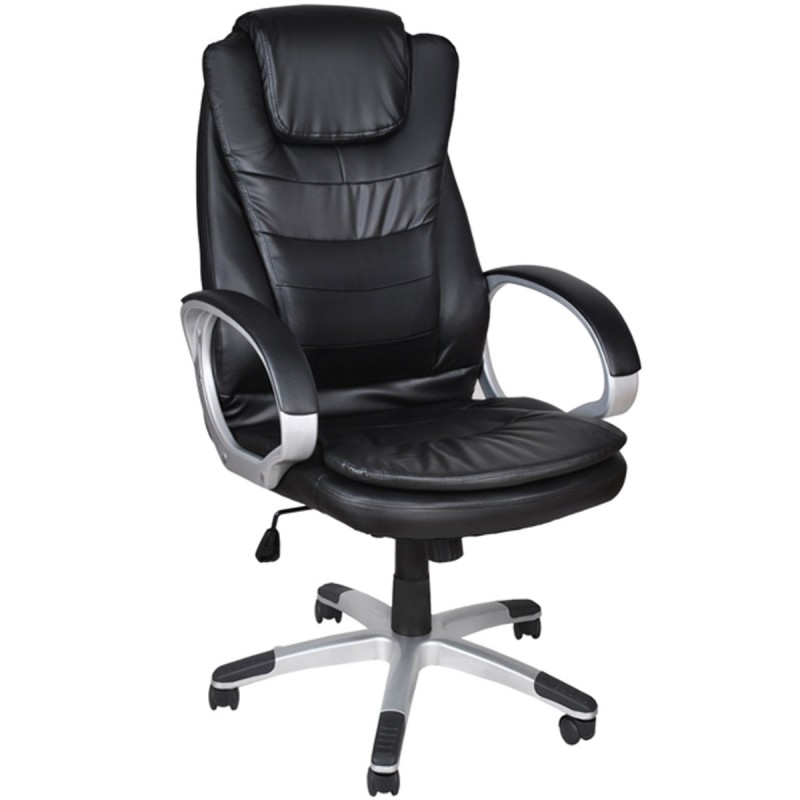 Fauteuil De Bureau Noir Hauteur Reglable Dossier Pivotant Inclinable