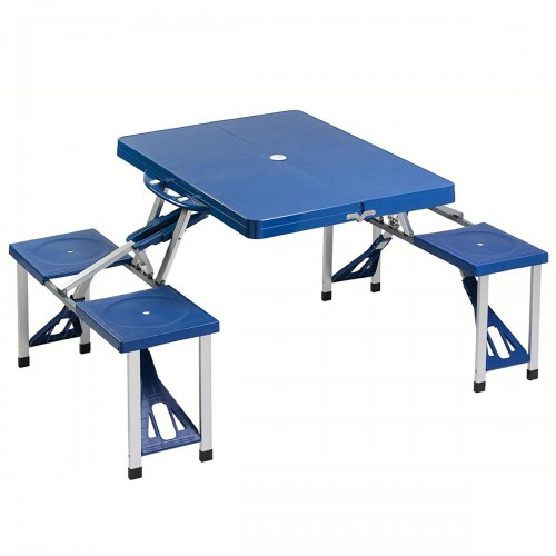 Table de camping pliante bleue