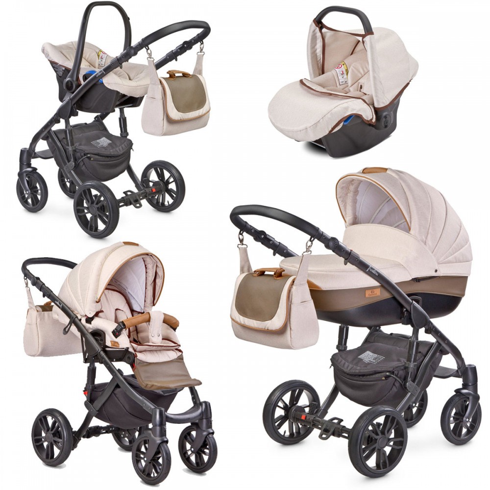 poussette trio beige
