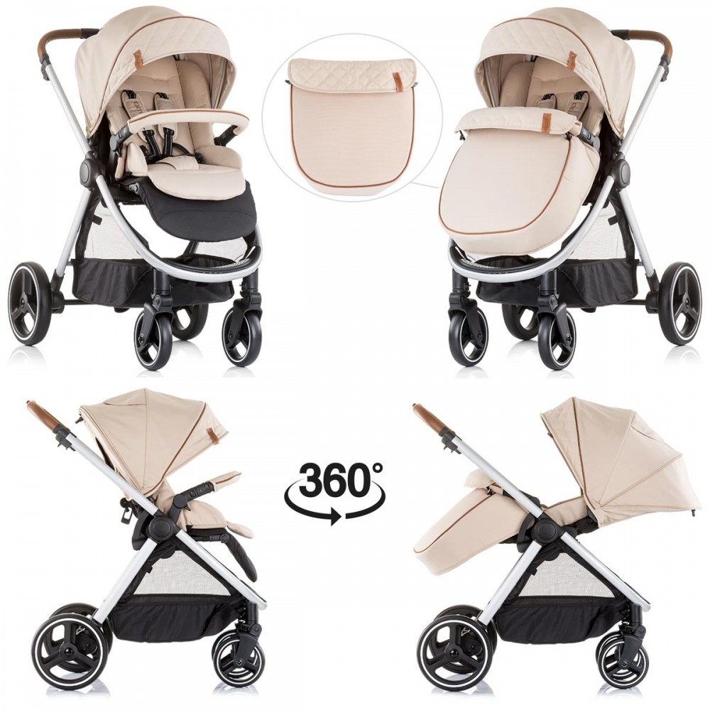 poussette beige