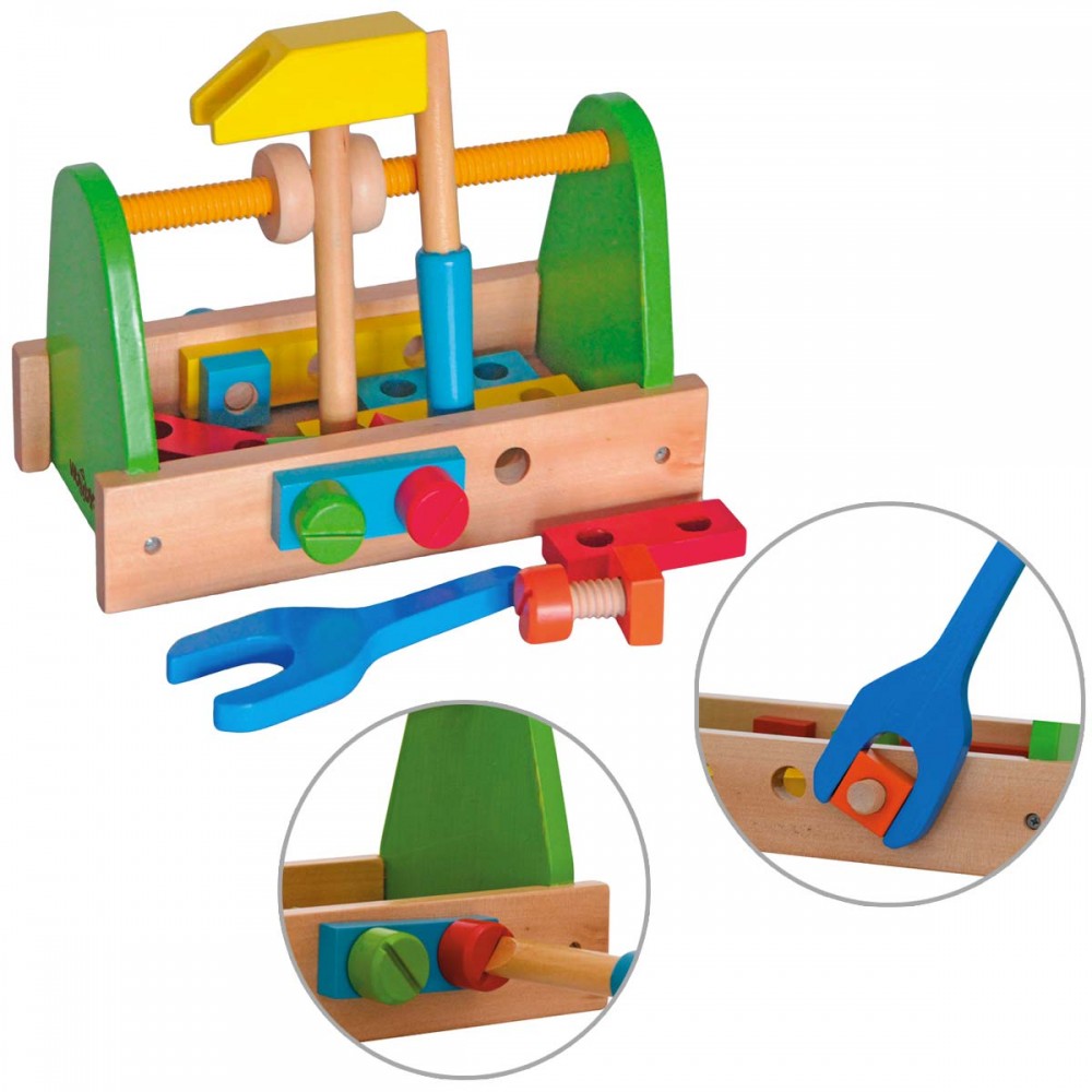 Boite a outils en bois, jouets en bois