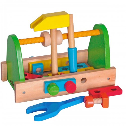 BRICO Jeu boîte 18 outils jouets en bois bricolage établi