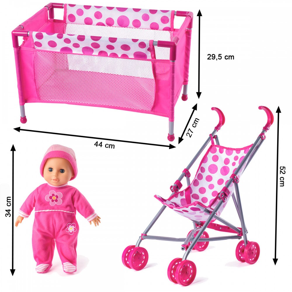 ensemble poussette et lit pour poupon
